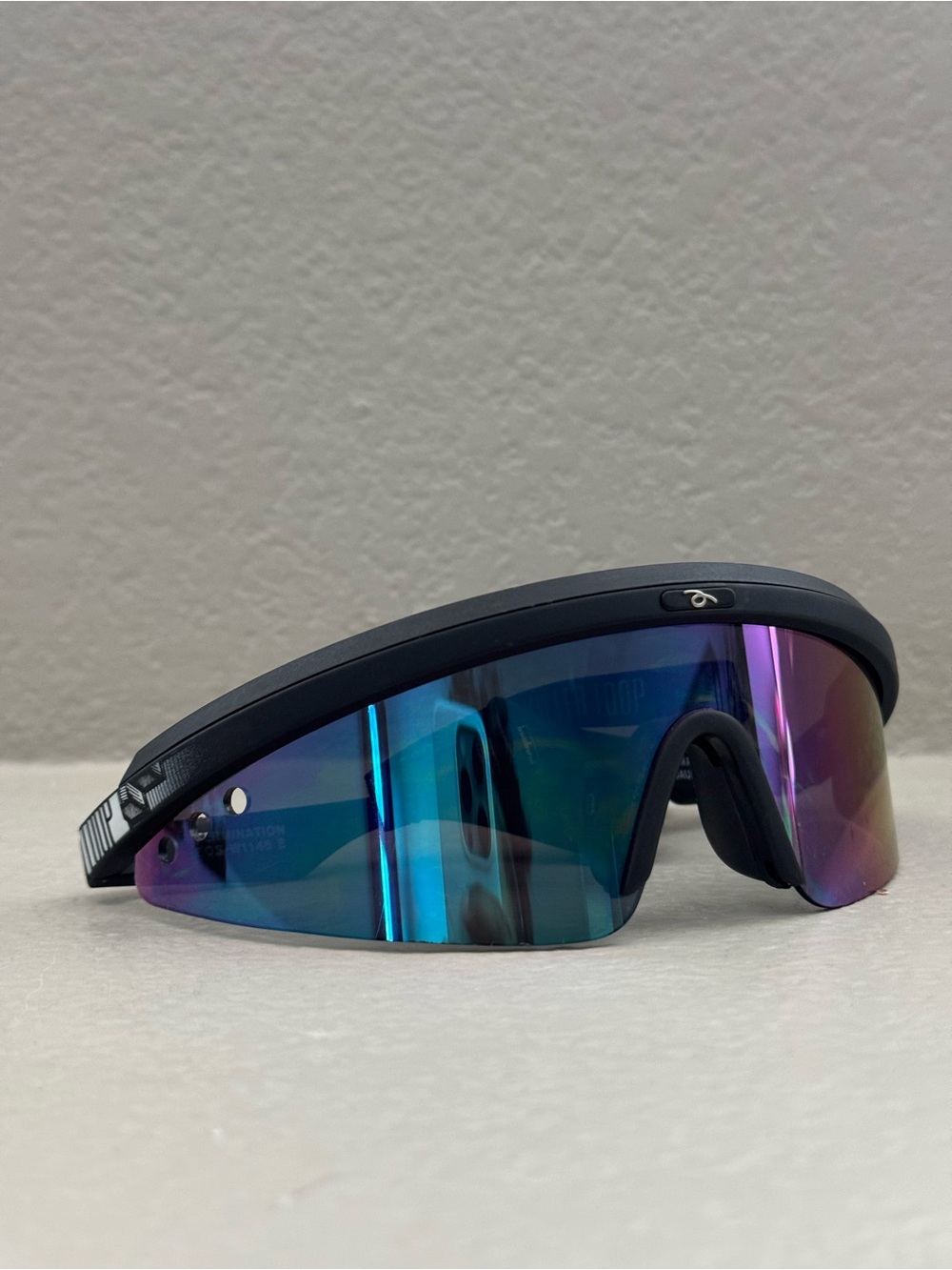 Vintage B&L Killer Loop Termination Blue Mirror Shield Sunglasses Italy Y2K